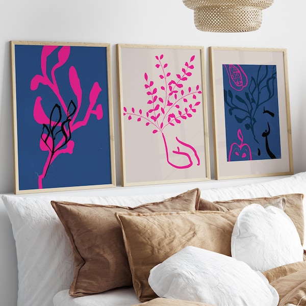 Pink and Blue Wall Art Etsy