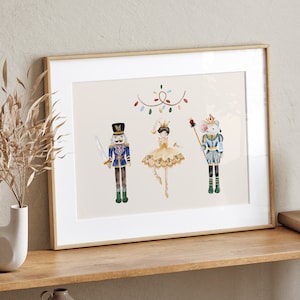 Nutcracker Ballet Print Vintage Christmas Nutcrackers Watercolor Printable Christmas Decor Holiday Wall Prints Seasonal Xmas digital art