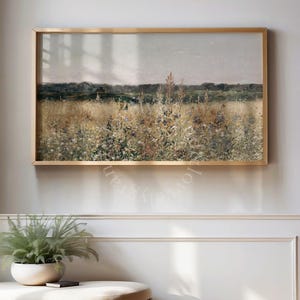 Fall Frame TV Art Autumn Wildflower Field Painting for Samsung TV, Vintage French Countryside Screensaver (Digital Download)