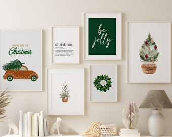 6er Set Weihnachtsposter, Weihnachtsposter, Weihnachten Poster Bundle, Weihnachten Digital Download, Saisonale Kunst