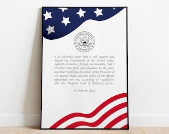Oath of Enlistment Print, US Military print, US Military Gift, US Armed Forces gift, Veteran gift, Usa Army gift, Military Graduation gifts