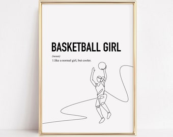 Basketball gifts for girls, Basketball Poster, Basketball Art Print, Basketball Team Gift Teenager Printable Wall Art | DIGITAL DOWNLOAD