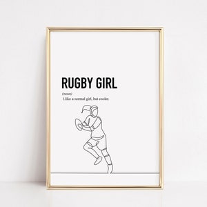 Rugby gifts for Women, Rugby print, Rugby Poster, Rugby Girl Print, Rugby Art, gifts for her, Rubgy. Printable Wall Art | DIGITAL DOWNLOAD