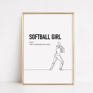 Softball Gift for Girls, Softball Girl Gift Poster, Softball Wall Art, Softball Wall Decor Teen room decor, Printable Digital DOWNLOAD