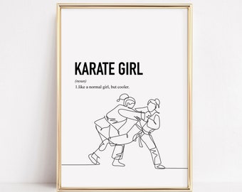 Cartel de Karate, Regalos de Karate, Regalo para el equipo de Karate Karate Wall Art para niñas, Karate Mamá Adolescente decoración de la habitación adolescente arte imprimible DIGITAL