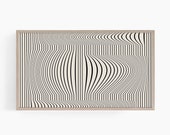 Samsung Frame TV Modern Geometric Line Art | Abstract 70s Retro Psychedelic | Beige Boho Neutral Downloadable Digital TV Art Printable