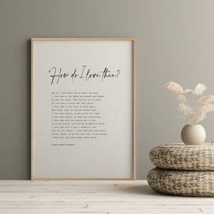 How Do I Love Thee Poem Elizabeth Barrett Browning Valentines Day Decor Wedding Gift Love Poem Soulmate poem gift cute wife gift Printable