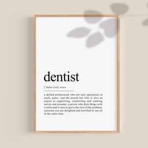 Zahnarzt Definition Druck, Zahnarzt Geschenke, Geschenke für Zahnärzte, Zahnarzt Abschluss Geschenke, Wörterbuch Kunst, printable Wandkunst