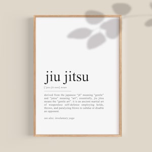 Impresión de definición de Jiu Jitsu, cartel de Jitjitsu, regalo de amante de JuJitsu, decoración de pared de Ju Jitsu, decoración de habitación para adolescentes, regalo de fan, imprimible, DIGITAL