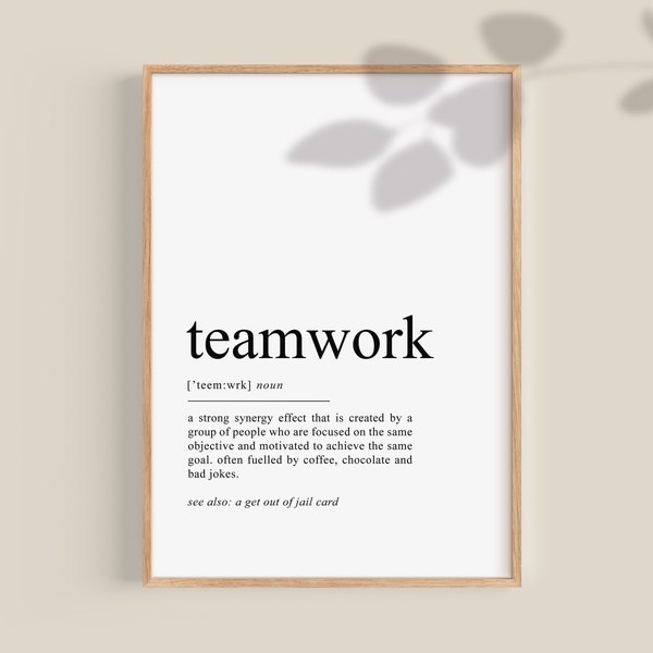 Teamwork Wall Art Etsy