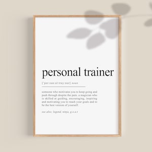 Personal Trainer Gift, Personal Trainer Definition Print, Personal trainer gifts, Gym wall decor, gift for trainer, fitness gift