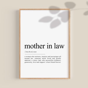 Mother in law gift, mother-in-law gift, gift for mother in law, personalised gift, birthday gift, mother&#39;s day gift, printable