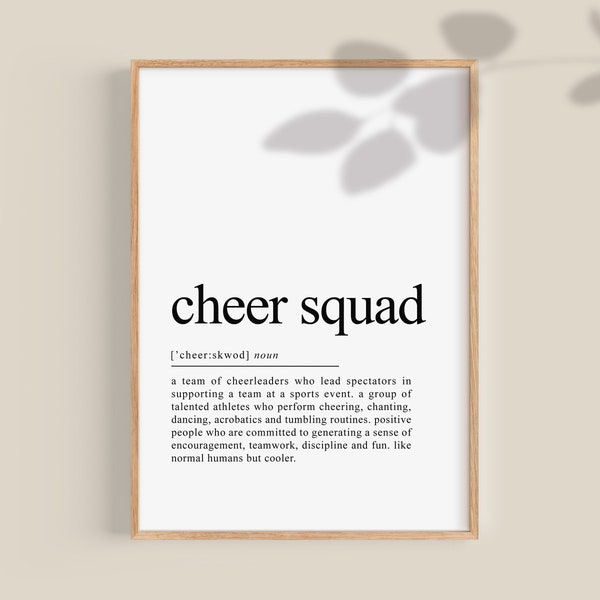 Cheer Squad Gifts Cheerleading Poster Gift for Cheer Team Cheerleader gifts Teenage Girls Room Decor Cheer coach Printable Wall Art