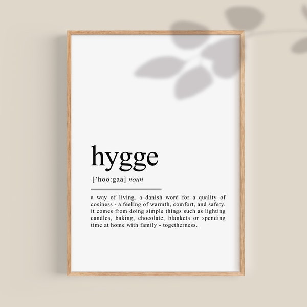 Hygge Print, Hygge Poster, Hygge Definition Print, Hygge Wall Decor, Hygge Wall Art, Scandinavian Print, Printable