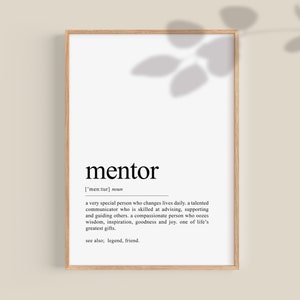 Mentor Geschenk, Mentor Definition Print, Geschenk für Mentor, Lehrer Anerkennung