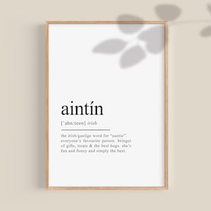Auntie Ireland Print, Aintín Gift, Gaeilge Gift for Auntie, Ireland Gifts, Aunty gift, Special Aunt, Best Aunt ever, Printable Wall Art