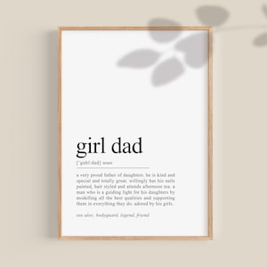 Regalo del Día del Padre de la Niña Papá, Impresión de Definición, Papá de Hijas, Cartel Especial de Papá del Día del Padre, Regalos para Hombres / Descarga Digital Instantánea
