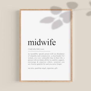 Student verloskundige cadeau, verloskundige definitie print, student verloskundige afstuderen, verloskundige dank u, borstvoeding printables, digitale download
