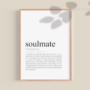Impression de définition d’âme sœur, cadeau d’âme sœur, cadeau pour elle, cadeau de petit ami, cadeau de petite amie, cadeau d’anniversaire, cadeau de mariage, cadeau de mari
