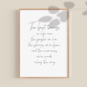 Impresión de citas de las mejores cosas de la vida, citas motivacionales, citas inspiradoras, tarjetas de afirmación, decoración de oficina, arte de pared imprimible