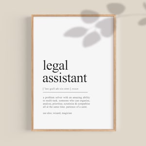 Gift for Legal Assistant Definition Print, Legal Assistant Gift, Paralegal gift, Legal Secretary gift, solicitor office printable