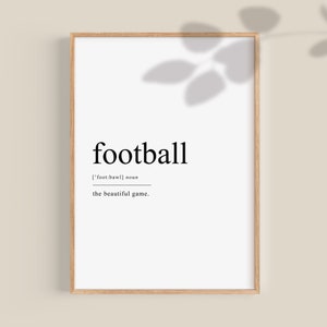 Football gift, Football definition prints, Father&#39;s Day Football Poster, Soccer poster, Soccer gifts, gifts for him, gifts for her | DIGITAL