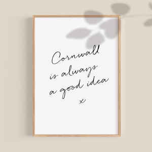 Love Cornwall Print Cornwall Wall Art Gift Cornish Quotes Print Travel Cornwall UK Cartaz para impressão para casais em lua de mel Download digital