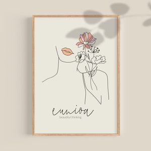 Eunoia definition print | Eunoia Poster, Eunoia Art Print, Woman Line art print | Ancient Greek, Printable wall art