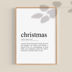 Lustige Weihnachts-Druck Digital Download Weihnachten Definition Wandkunst, Weihnachten Printables, Küche Urlaub Dekor, trendige saisonale Poster