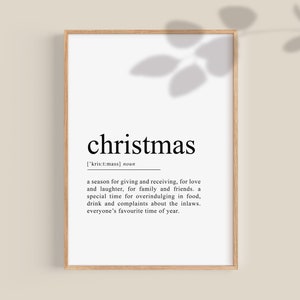 Christmas Print Digital Download | Christmas Definition, Xmas Printable wall Art, Miminal Seasonal Artwork, Simple Holiday Decor