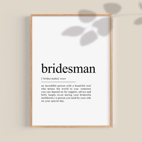 Bridesman Gifts, Bridesman Proposal, Wedding Gift, Bachelorette Party Favors Bridal Shower Gifts, Bridal Party gift, printable art | DIGITAL
