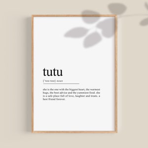 Tutu Gift, Tutu Definition Print, Hawaiian Grandmother gift, Grandma gift, Gifts for Grandma, Mother&#39;s day gift, Printable