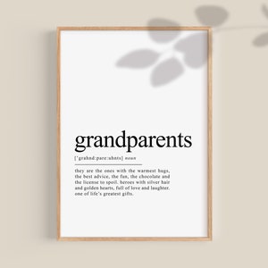 Impressão de definição de avós, presentes personalizados para avós, presentes para avós, presente para avó, novos avós, para impressão