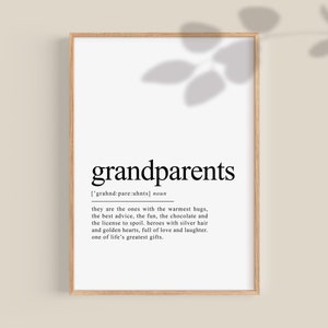 Grandparents definition print, personalised grandparent gifts, grandparents gifts, grandma gift, new grandparents, printable