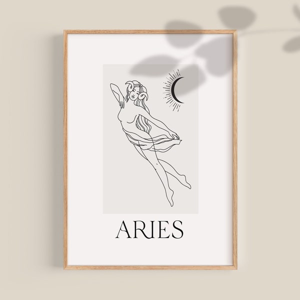 Aries Poster, Aries Gift, Aries art, Zodiac Gifts, Aries Birthday Gift, Astrology gifts, Zodiac Sign, printable wall art