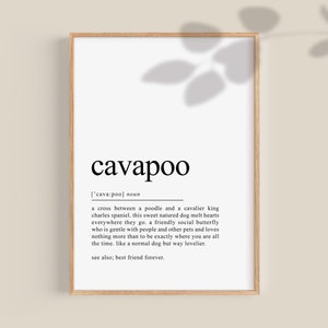 Cavapoo Geschenke, Cavapoo Definition Print, Vatertag Hund Papa Geschenk, Hundeliebhaber, Hund Mama Geschenk, druckbare Kunst | DIGITALER Download
