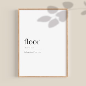 Funny Teen Gifts, Floor definition, dictionary art, printable wall art, gift for teen, teenage girl gifts, Teen Room Decor