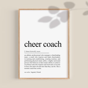 Cheer Coach Gift Cheer Squad Gifts Cheerleading Poster Gift for Cheer Coaches Cheerleader Team Printable Wall Art Digital Download
