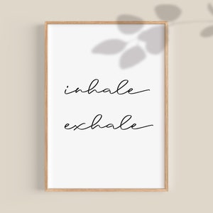 Stampa di Breathwork Inspira Espira Poster per Yoga Salone Meditazione Arte murale Comodino Meditazione Diario Stampa Pilates Regali Stampabile Scarica