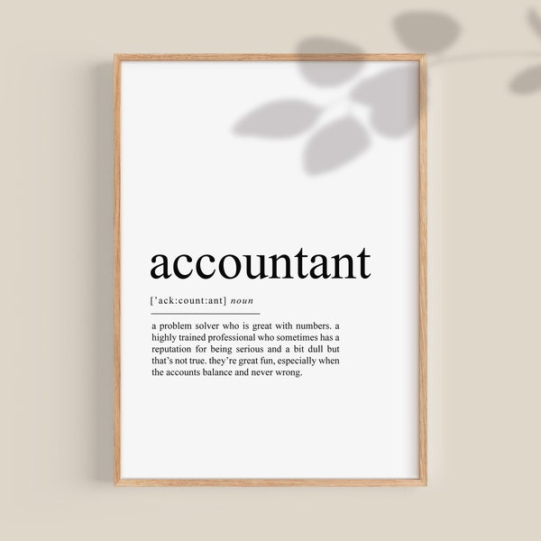 Accountant Definition Print, Accountant wall art, Gifts for Accountants, Accountant Graduation gift, Accountant poster| DIGITAL Printable