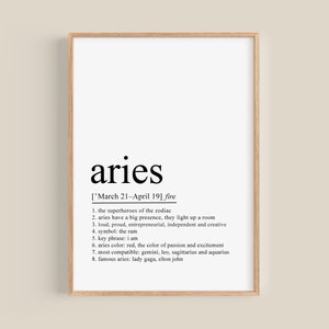 Aries Zodiac Print Aries Gift, Aries Print, Zodiac Gifts, Aries Birthday Gift, Astrology gifts, Zodiac Sign, digital download