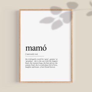 Mamó Irish Grandmother Print, Ireland Print, Mother&#39;s Day Irish Grandma gift for grandma, Granny Gift, Gaeilge printable, grandparent gifts