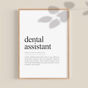 Dental Assistant gift, Dental Assistant definition print, Dental Nurse gift, Dental Assistant graduation gifts, printables