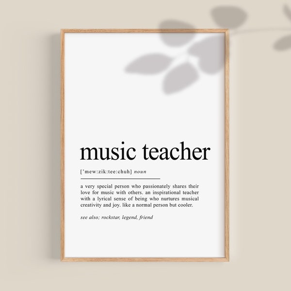 Music Teacher Definition, Music Teacher gift, Gifts for Music Teacher, Best Music Teacher gift, piano teacher printable