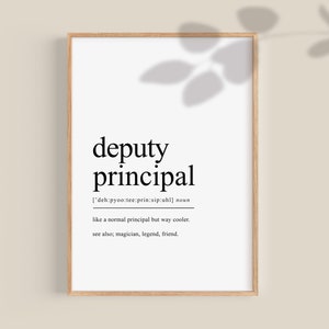 Deputy Principal Definition Print, Deputy Principal Gift, gift for Vice Principal, Teacher Appreciation, Assistant Principal