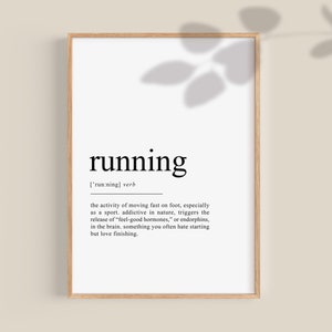 Running Definition, Läufer Geschenk, Marathon Läufer Geschenke, Running Poster, Athletics Art, Geschenk für Sportler, Running Lovers Geschenk, druckbar