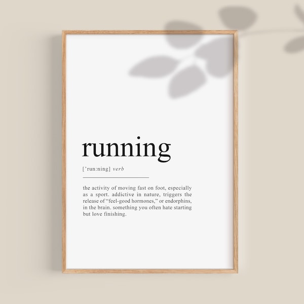 Running Definition, Runner Gift, Marathon Runner gifts, Running poster, Athletics Art, Gift for Athletes, Running Lovers gift, Printable