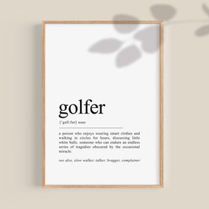 Golf gifts, Golf gifts for men, Golfer Definition Print, Golf Print, Golf lover gift for her, father&#39;s day gifts for him, printable wall art
