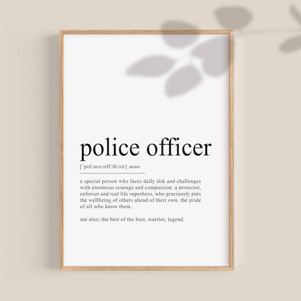 Police Officer Gifts, Police Officer definition print, Police gift, Police gifts, police graduation, law enforcement, cop gifts