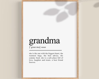 Grandma Definition Print: Personalized Wall Art (Digital Download)